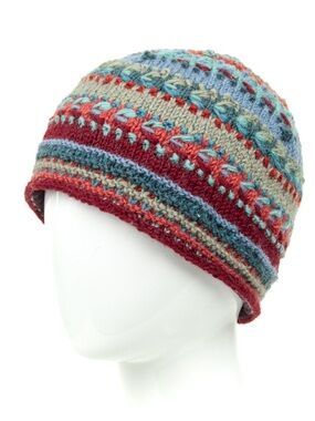 Lost Horizons Navika Beanie Santa Fe Stripes Wool Fall Winter Colorful